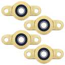 4 Pack Pillow Block Bearing for 6mm Diameter Shaft, 1/4 in Bore, 2-Bolt Flange, Self Aligning Cast Iron Housing, Set Screw Locking Style Flange Pillow Block Bearing