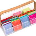 Mind Reader Tea Bag Organizer, Tea Station, Countertop, Caddy, Rayon from Bamboo and Acrylic, 11.75"L x 6"W x 6"H, Brown