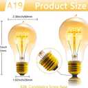 Edison Bulb, A19 Bulbs 6 Pack, Retro Style Incandescent Light Bulbs,Dimmable 120V 40W Antique Vintage Light Bulb, 240 Lmens E26 Base, Amber 2200K Warm White Light, for Home Office Desk Lamp