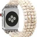 KAI Top Beaded Bracelet Compatible with iWatch Band 38mm 40mm 41mm 42mm 44mm 45mm 46mm 49mm Women, Stone Beaded Elastic Stretch Replacement Strap for Apple Watch Ultra SE Series 10 9 8 7 6 5 4 3 2 1