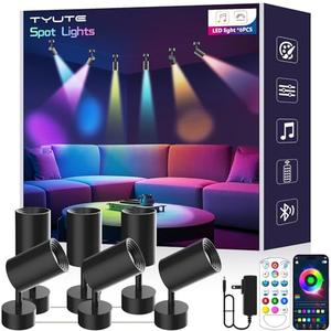 Tyute LED Spot Lights, Color Changing Wall Light with APP & Remote Control, Music Sync, Ambient Lighting Indoor Spotlight Lamp for Living Room Bedroom Christmas Decor