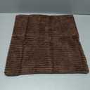 TangDepot, Soft Plush Velvet Big Striped Corduroy Solid Decorative Throw Pillow Covers, Square Pillow Covers - (12"x12" 1 Pieces, A65 Brown)