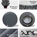 Heavy Duty Rv Tire Covers Set of 4, Tough Waterproof Wheel Covers for Boat Trailer Camper Truck Motorhome Van SUV Jeep Car, Sun Rain Wheel Protecter, 33-35 Inch Tire Diameter, Gloves