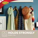 Command Large Modern Reflections Metal Hook, Brushed Nickel, 1-Hook, 2-Strips, Decorate Damage-Free