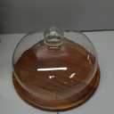 10.2''Glass Dessert Dome with Base, 11.8"Decorative Cake Tray with Glass Dome Cover, Cake Fruit Display Server Tray for Kitchen, Birthday, Weddings, Appetizer Dessert & Cheese Serving Platter