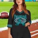 Football Shirts Women Game Day Oversized Shirt Football Team Fan Tee Sports Jersey Gift Tops (M)
