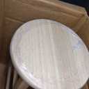 IC International Concepts, Round Top Stool-24" Seat Ht, 12.5"W x 12.5"D x 24"H, Solid Parawood, 24"H, 225 lb Wt. Capacity, Kitchen/Dining, Fully Assembled, DIY, Paint/ Stain In Any Color, Unfinished