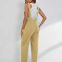 Yeokou Womens Overalls Linen Cotton Jumpsuits Loose Casual Jumpers with Pockets (M)