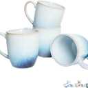 Ceramic Coffee Mug Set of 4, 12 Oz Tea Cups, Dishwasher and Microwave Safe, Reactive Glaze, Blue
