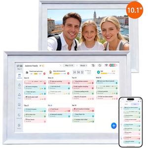 Furnsii 10.1Inch Digital Calendar Wall Touch Screen, Smart WiFi Family Planner & Chore Chart & Meal Planner, 32GB Electronic HD Interactive Display with Digital Picture Frame for Home Work 2026 Organization