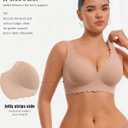 COOL CUTE Jelly Bras for Women Wireless Comfort Bralette for Women Seamless Everyday Bra Soft Support Invisible T-Shirt Bra (Beige, L)