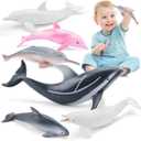 6PCS 5" Realistic Dolphin Figurines Toy for Toddlers, Ocean Animal Bath Toys for Kids, Dolphin Cake Toppers & Birthday Party Favors & Gifts for Boys & Girls