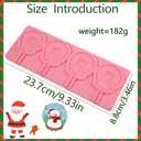 3 x 4-Cavity Christmas Chocolate Lollipop Fondant Mold, Christmas Snowman Silicone Mold, Practical Baking Supplies, for DIY Candy Biscuits Cupcake Toppings Flower Paste Dough Clay Resin Pendants