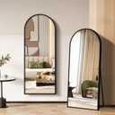 57"20" Floor Length Mirror, Full Body Standing Mirror, Shatter-Resistant Glass & Slim Alloy Frame, Freestanding/Leaning/Wall Mount for Bedroom, Living Room & Entryway, Black