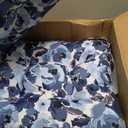 Arden Plush Indoor/Outdoor Rocking Chair Cushion Set, 18 x 20, Water Repellent, Fade Resistant, Tufted Cushion for Rocking Chairs Blue Garden Floral