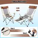 Yuntau Single Reclining Camping Chair with Removable Umbrella Folding Camp Chair for Outdoor(White)