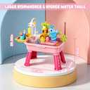 2026 Upgraded Water Table for Toddlers 1-3, Outdoor Water Play Table for Kids Ages 4-8 with Pump, Toddler Water Table, Play Sink with Running Water, Kitchen Sink Toy, Fishing Game, Sensory Table, Pink