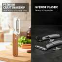 NEW Premium Vegetable Peeler with Wooden Handle and Bottle Opener: 2-in-1 Stainless Steel Kitchen Tool for Fruit Apple Potato Pumpkin Papaya (2Pcs)