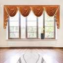 VOGOL Bright Orange Swag Valances for Farmhouse, Soft Touch Thick Fabric Waterfall Valance for Nursery, Privacy Swags Curtains for Living Dining Room, 110 Inches Wide, 1 Panel