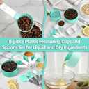 2 x Measuring Cups and Spoons Set, 8-Piece Plastic Measure Cups, Kitchen Cooking Baking Tools, Nesting Design with Stainless Steel Handles for Liquid, Dry Ingredients (Green)