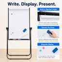 40"x28" Double Sided Magnetic Dry Erase Easel Whiteboard on U Stand