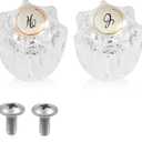 2PCS Clear Acrylic Faucet Handles Knobs Replacement Kit,Bathtub Sink Faucet Rebuild Trim Set Compatible with Delta Delex Peerless Faucets,Includes Screws