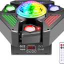Moving Head DJ Lights with RGB Starlight, Rotating Magic Disco Ball & LED Matrix, 540°/180° DMX512 Stage Lighting, Sound Activated with Remote for Party Wedding KTV Bar Club
