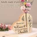 Sympathy Gifts for Loss of Loved One,Memorial Wooden Plaque Sign, Condolences Remembrance Bereavement gifts, Memorial Gift for Loss of Mom Dad Husband, Wooden Flower Arrangement Tabletop Decoration