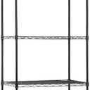 FDW 14" D×24" W×60" H Wire Shelving Unit Metal Commercial Shelf with 5 Tier Layer Rack Strong Steel for Restaurant Garage Pantry Kitchen Garage，Black