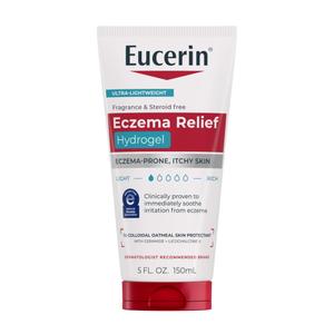 Eucerin Eczema Relief Hydrogel for Dry, Itchy, Eczema-Prone Skin, Fragrance Free and Steroid Free Body Moisturizer for Dry Skin, 5 Fl Oz Tube