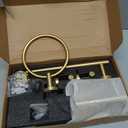 Brushed Gold Bathroom Hardware Set, 5 Pieces Gold Towel Bar Bathroom Accessories, Upgraded Toilet Paper Holder with Shelf Set, 23.6 Inch Towel Rack Towel Holder for Bathroom Wall