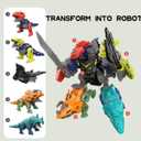 Dinosaur Transform Robot 5 in 1 Take Apart Toys Set for boy Kid Age 3 4 5 6 7 8 Years Old Construction Building DIY with Drill Tool Kit Best Gift for Birthday Christmas Easter