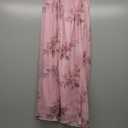 SOLY HUX Women's Floral Mesh Bodycon Cami Dress Cowl Neck Sleeveless Cocktail Party Wedding Guest Long Maxi Dresses (Medium, Pink Floral)