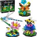 Ideas Insect Collection Building Set,855 PCS Butterfly Dragonfly Bee Display Models for Botanicals Flowers Lovers, Nature Dcor Halloween Christmas Bugs Gifts for Adults