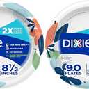 Dixie Paper Plates, 8 ½ inch, Lunch or Light Dinner Size Printed Disposable Plate, Packaging and Design May Vary 90 Counts (Pack of 2)