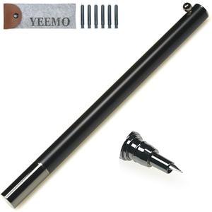 Retractable Fountain Pen  0.38 mm Extra Fine Nib Fountain Pen, Smooth Fancy Pens with Converter, 6 Ink Cartridges & Gift Pouch for Writing (Matte black)