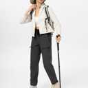 Womens Hiking Pants Quick Dry Tall Insteam 29"/32"/34"/36" Water Resistant Lightweight Cargo Pants with 5 Pockets (Black, M)