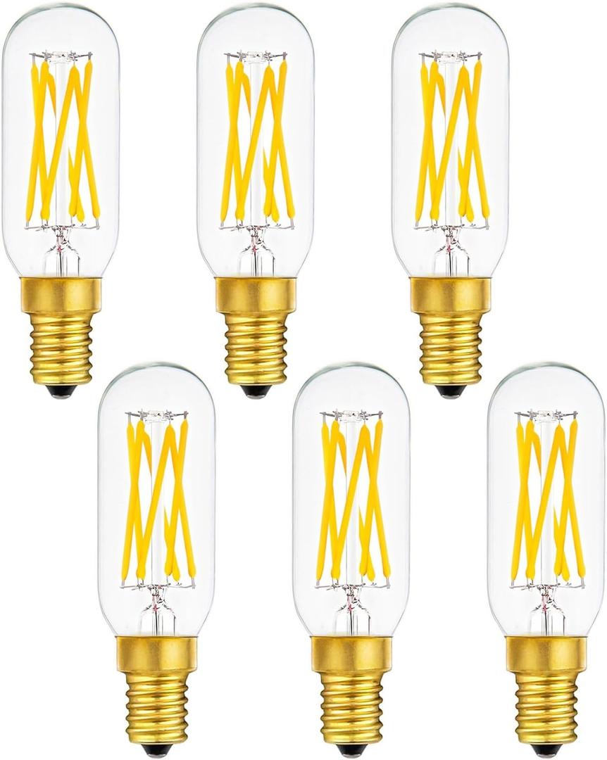 E14 LED Bulb Dimmable 60 Watt Equivalent Warm White 2700K, European Base Light Bulbs E14 LED 6W, Clear Glass, 6 Pack