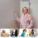 12 Inch Stainless Steel Chrome Shower Grab Bar, ZUEXT Bathroom Balance Bar, Safety Hand Rail Support, Handicap Elderly Injury Senior Bath Assist Handle