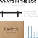 Ravinte 10 Pack 6 Inch Cabinet Pulls Matte Black Kitchen Cabinet Hardware Cupboard Handles with Square Base 6" Length,3.75" Hole Center