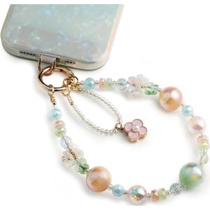 Phone Charm for Women, Anti-Theft Phone Wrist Strap Hands-Free & Beaded Chain, Detachable Cell Phone Lanyard with Tether Tab