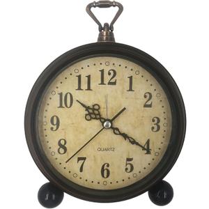 5 Inch Retro Analog Alarm Clock,Battery Operated Silent Non Ticking Small Clock for Bedside Desk Bedroom Lving Room Gift Clock (Arabic)