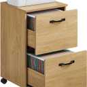 VASAGLE 2-Drawer File Cabinet, Small Rolling Filing Cabinet for Home Office, Printer Stand, for A4, Letter-Size Documents, 15.7 x 16.5 x 27.6 Inches, Straw Yellow UOFC040Y70