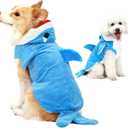 Shark Dogs Costume for Winter, Shark Dog Jacket,Sharks Dog Vest for Cold Weather,Fleece Puppy Hoodie,Sharks Pet Costume for Cat and Dogs(M)