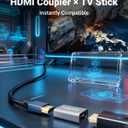 VCELINK HDMI Coupler 8K, HDMI 2.1 Female to Female Extension Adapter to Extend 2 Short Cables, Support 8K@60Hz / 4K@120Hz 120UHD, 3D, HDR, ARC Compatible with Laptop, PC, Monitor, Roku TV, 2 Pack