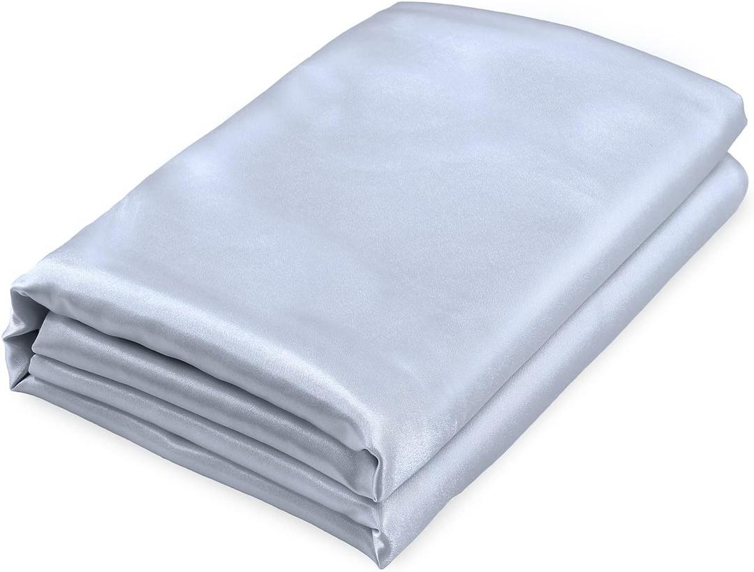 Homiest Baby Blue Satin Flat Sheet King - Luxury & Ultra Soft Bedding for King Mattress