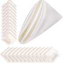 Aneco 12 Pieces Satin Napkin Square 16x16Inches Dinner Napkins Weddings Party Napkin Soft Table Napkins for Romantic Weddings Party Dinner Decoration (Ivory)