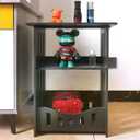 End Table, Cute Nightstands Small Tables for Small Spaces White Coffee Bedside StorageShelf for Office, Living Room, Bedroom (Black end Table)