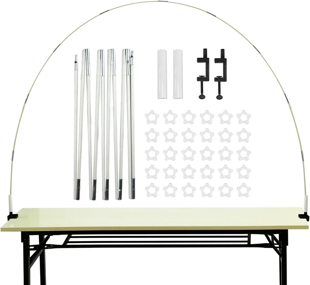 Borosino 13ft White Table Balloon Arch Kit, Adjustable Balloon Arch Stand For Graduation Wedding Birthday Baby Shower Party Decorations (White)