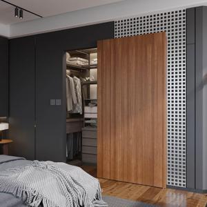 42inch Concealed Sliding Barn Door Hardware with Soft Close Mechanism, Wall Mount System, Fit MIN Opening Width 34in, Invisible Floor Track, Aluminum(Door is not Included)